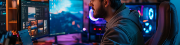 Un homme qui utilise Midjourney pour son marketing digital
